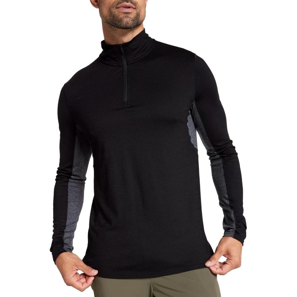 VRST x Smartwool Men's Long Sleeve 1/4 Zip Black /Gray Size XXL NWT